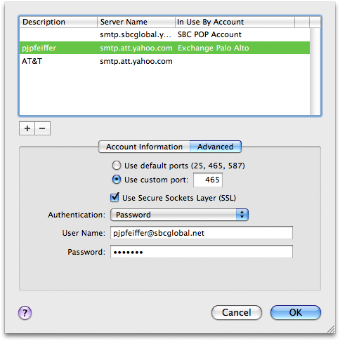 Pref  - OutGoing Servers